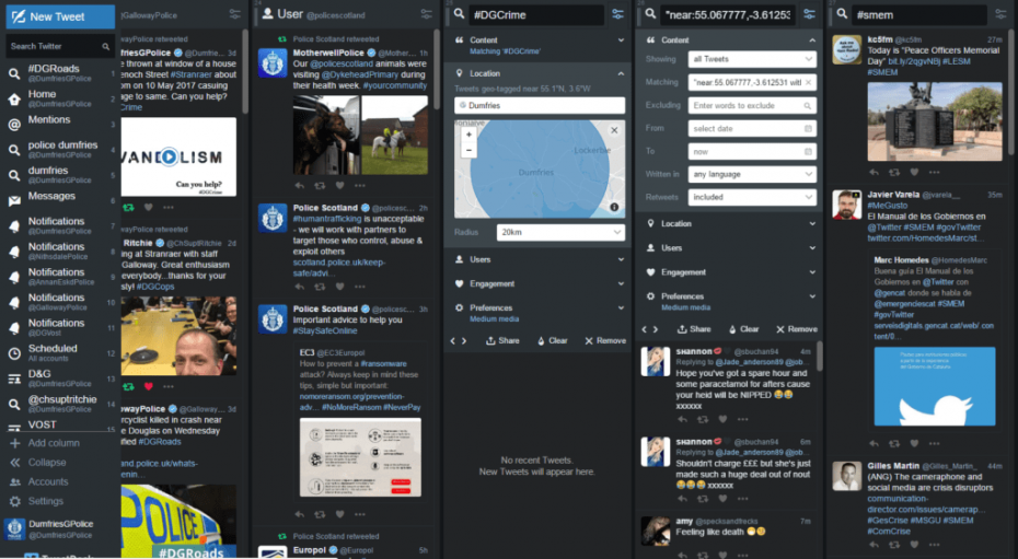 TweetDeck - Dashboard Screenshot