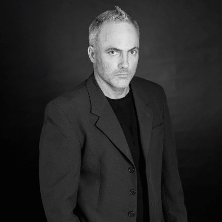 Luke Elin, founder and CEO of Ey3, black and white studio portrait